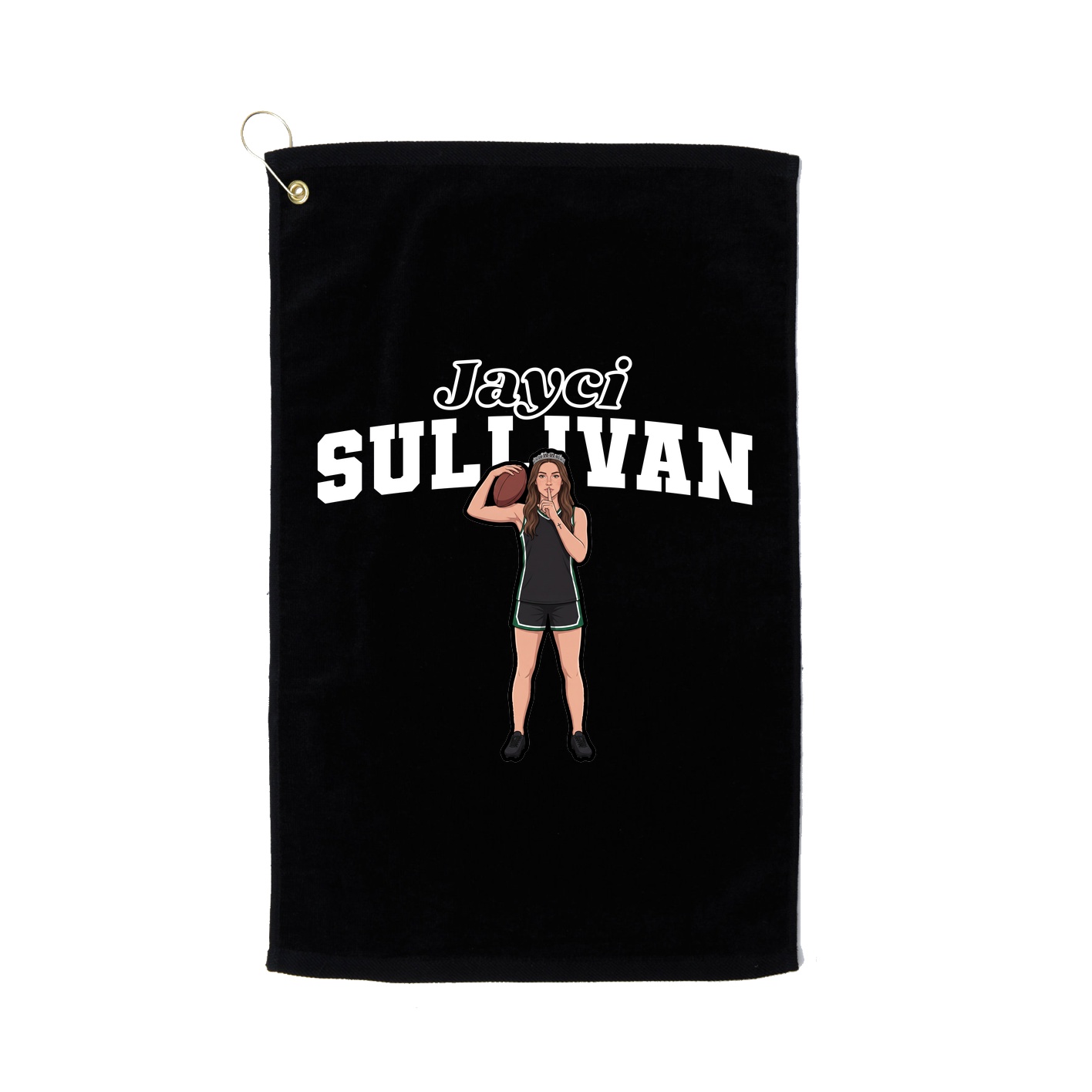 Golf Towel — Name Arch in Black