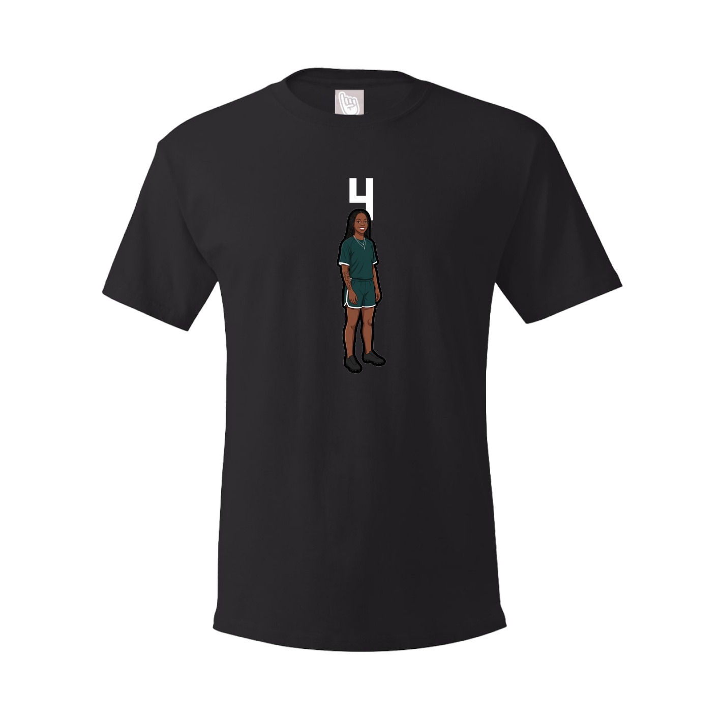 Youth Tee — Number Top in Black