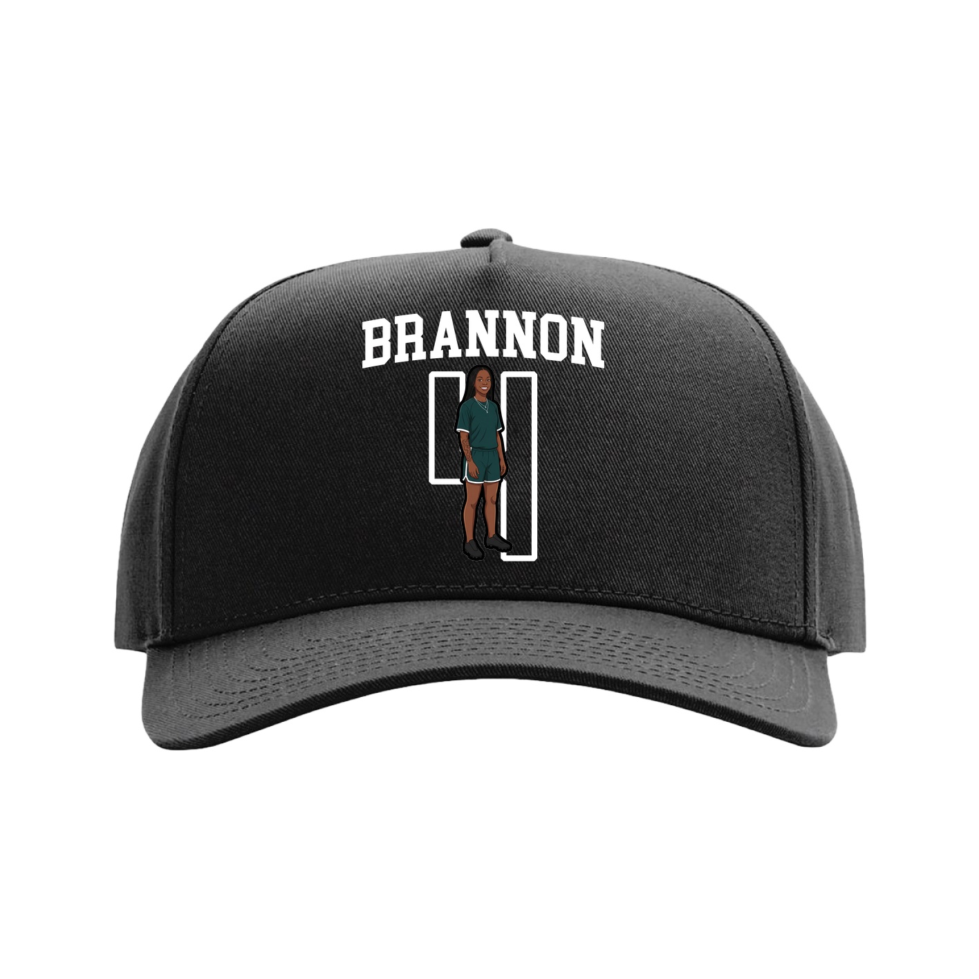 Full Fabric Five-Panel Champ Cap — Shirsey in Black
