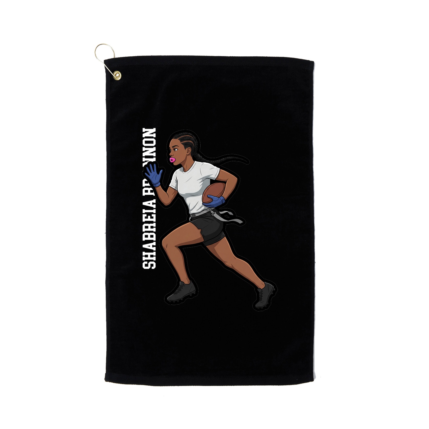 Golf Towel — Name Vertical in Black
