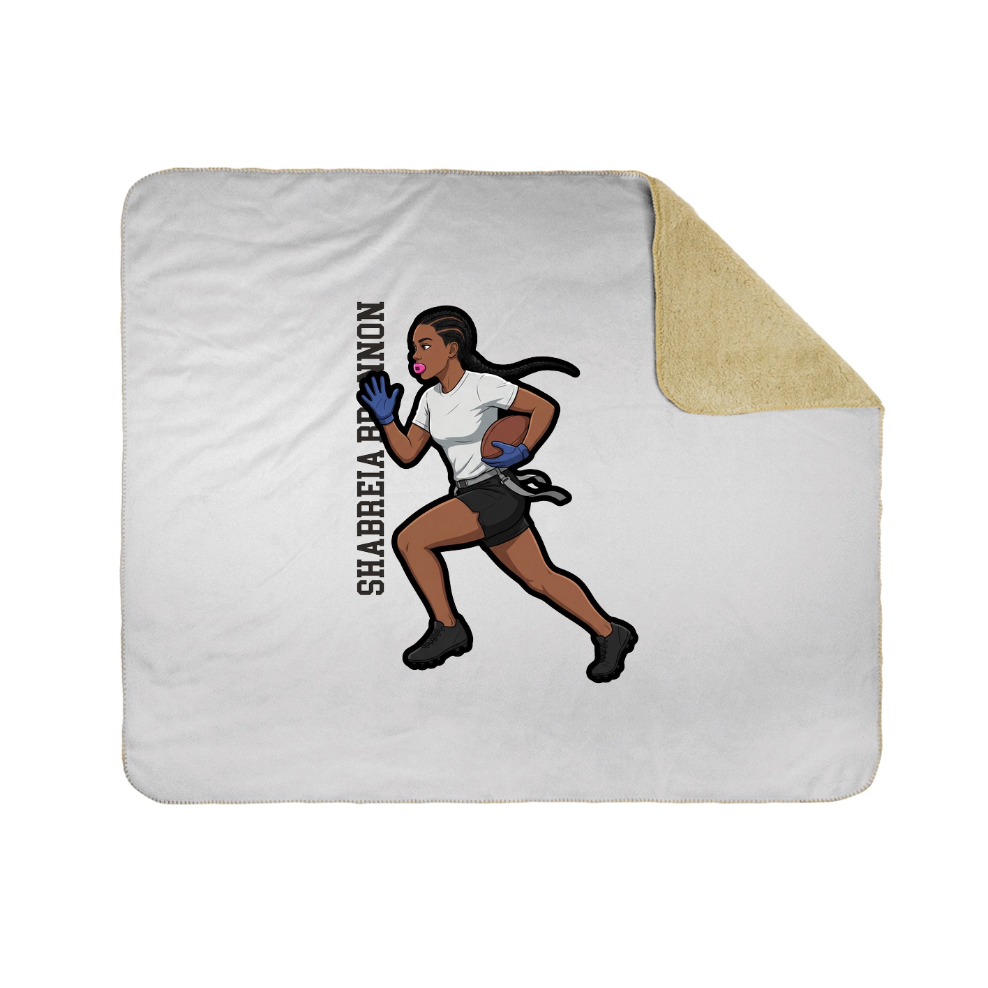 Throw Blanket — Name Vertical in White