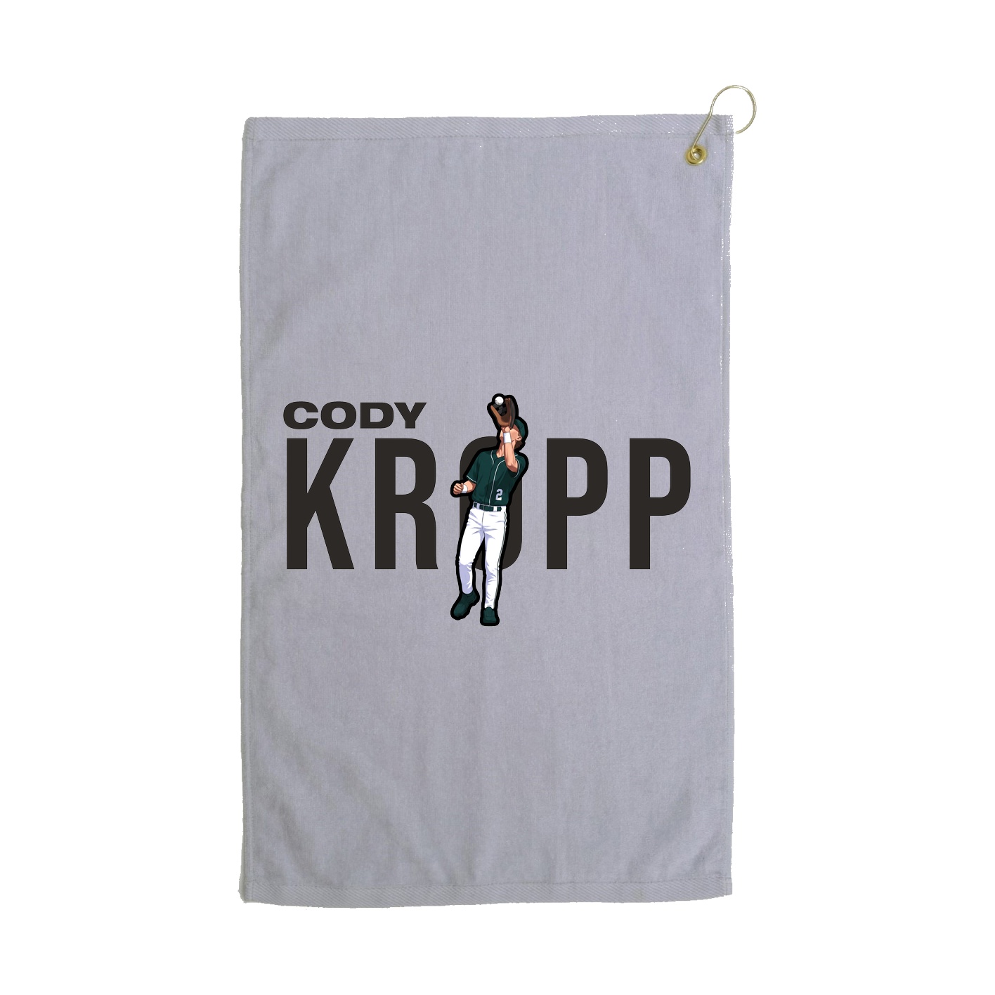 Golf Towel — Player Name in Grey