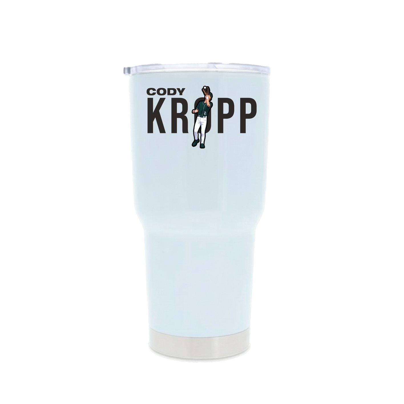 30oz Stainless Steel Tumbler — Player Name in White