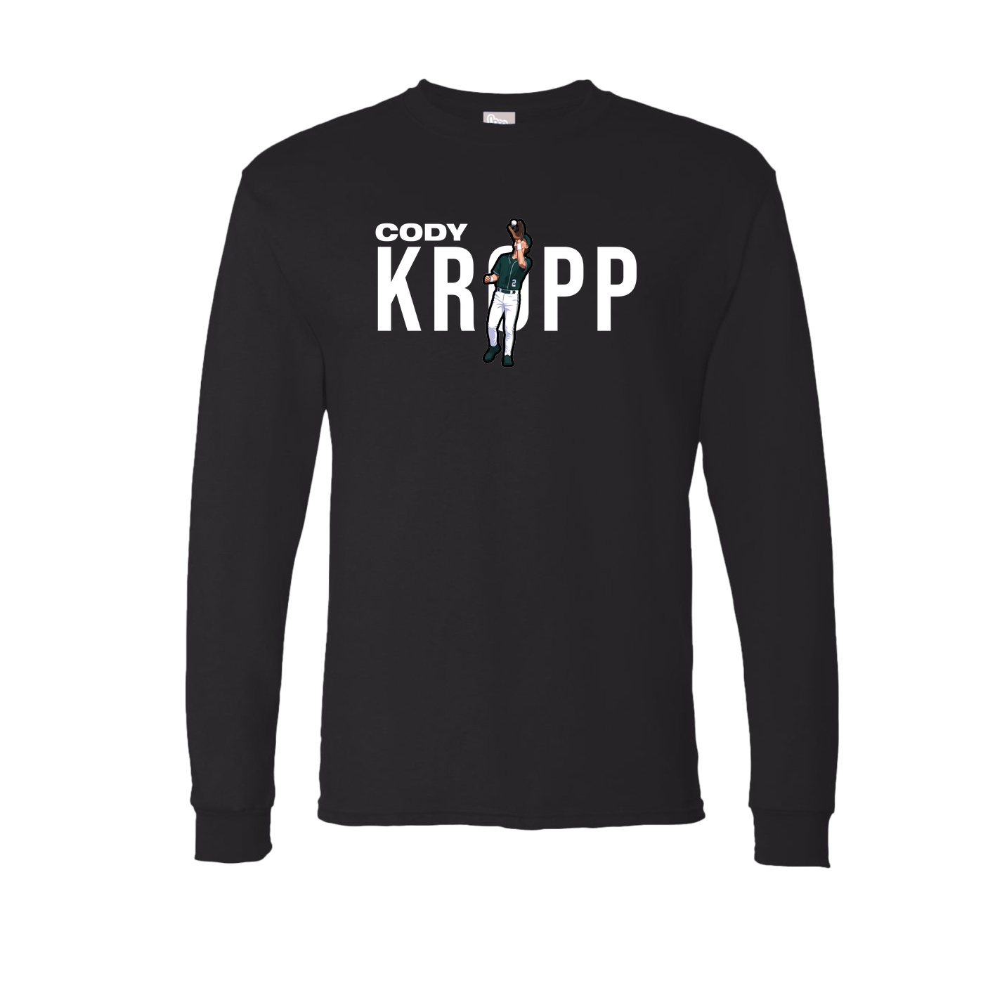 Long Sleeve Tee — Player Name in Black