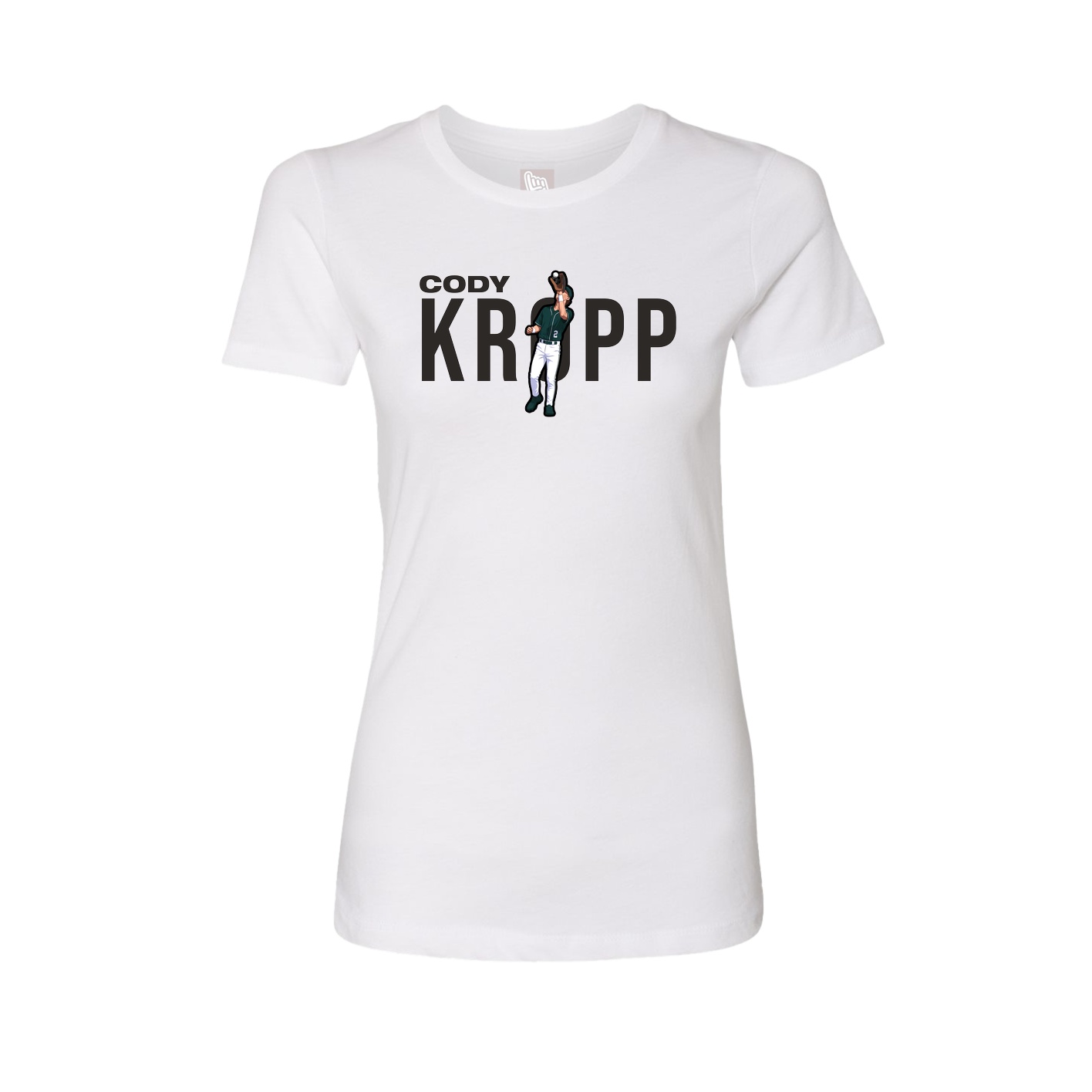Fitted Women's Tee — Player Name in White