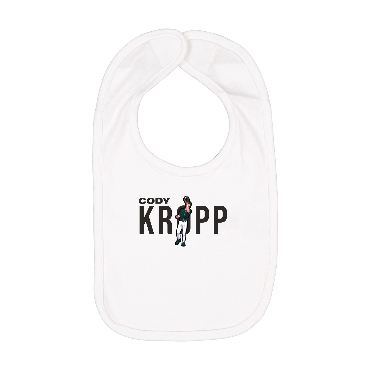 Infant Bib — Player Name in White
