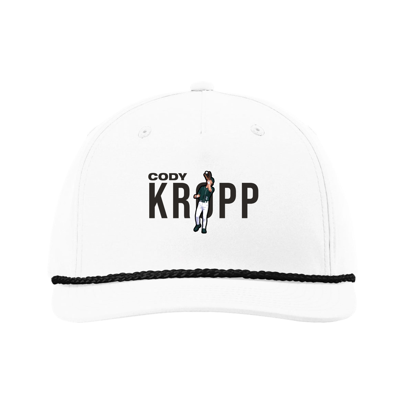 Five-Panel Classic Rope Cap — Player Name in White