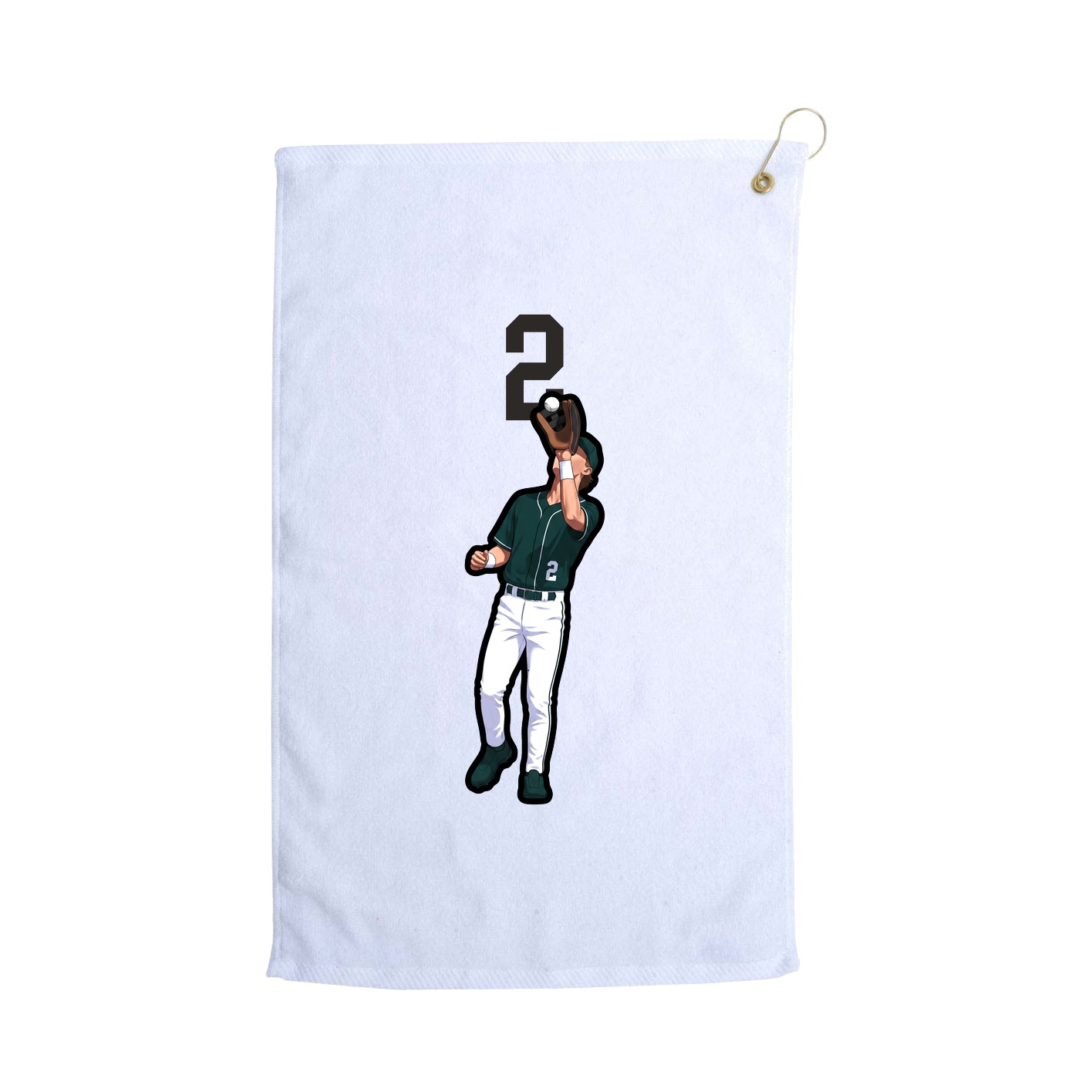 Golf Towel — Number Top in White