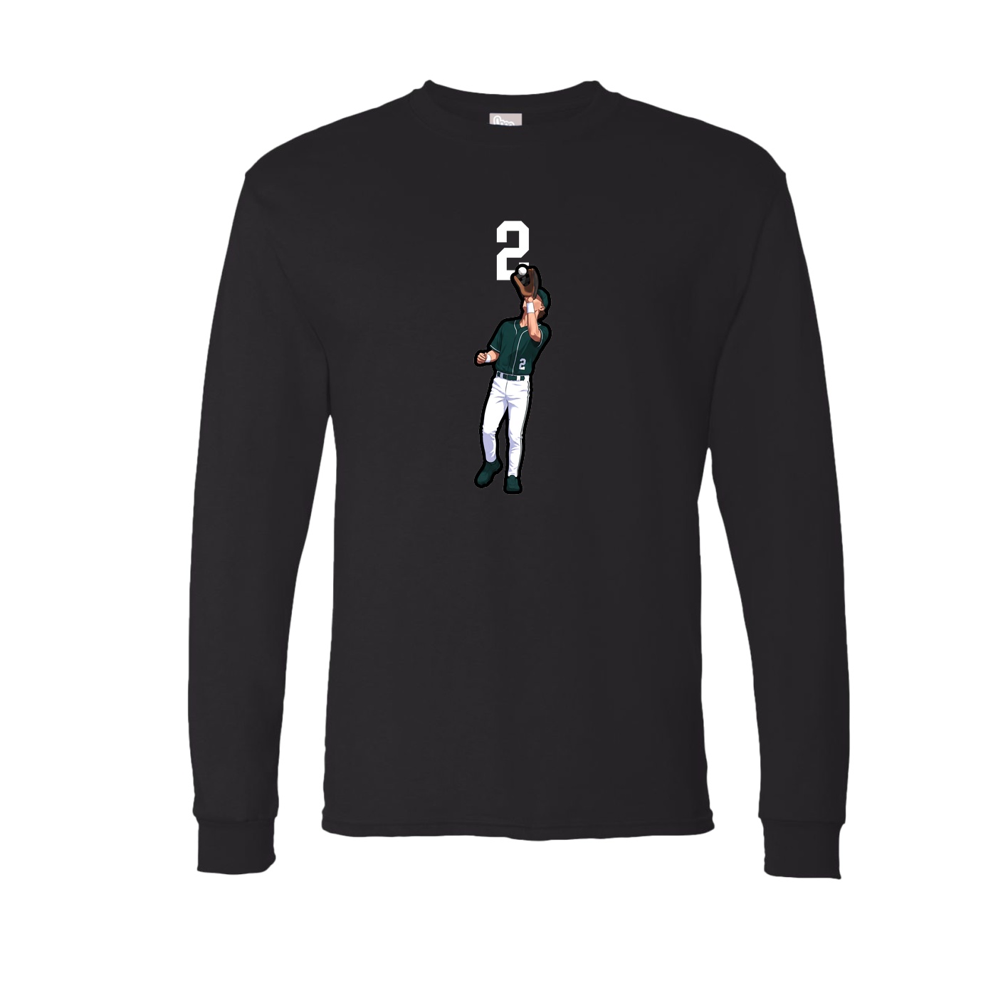 Long Sleeve Tee — Number Top in Black