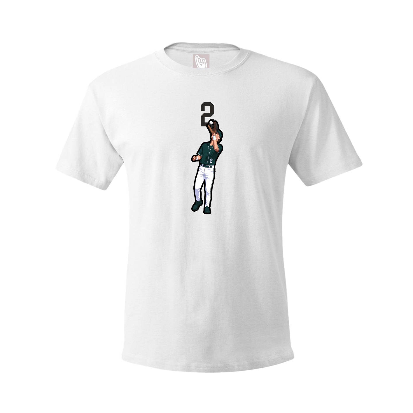 Youth Tee — Number Top in White