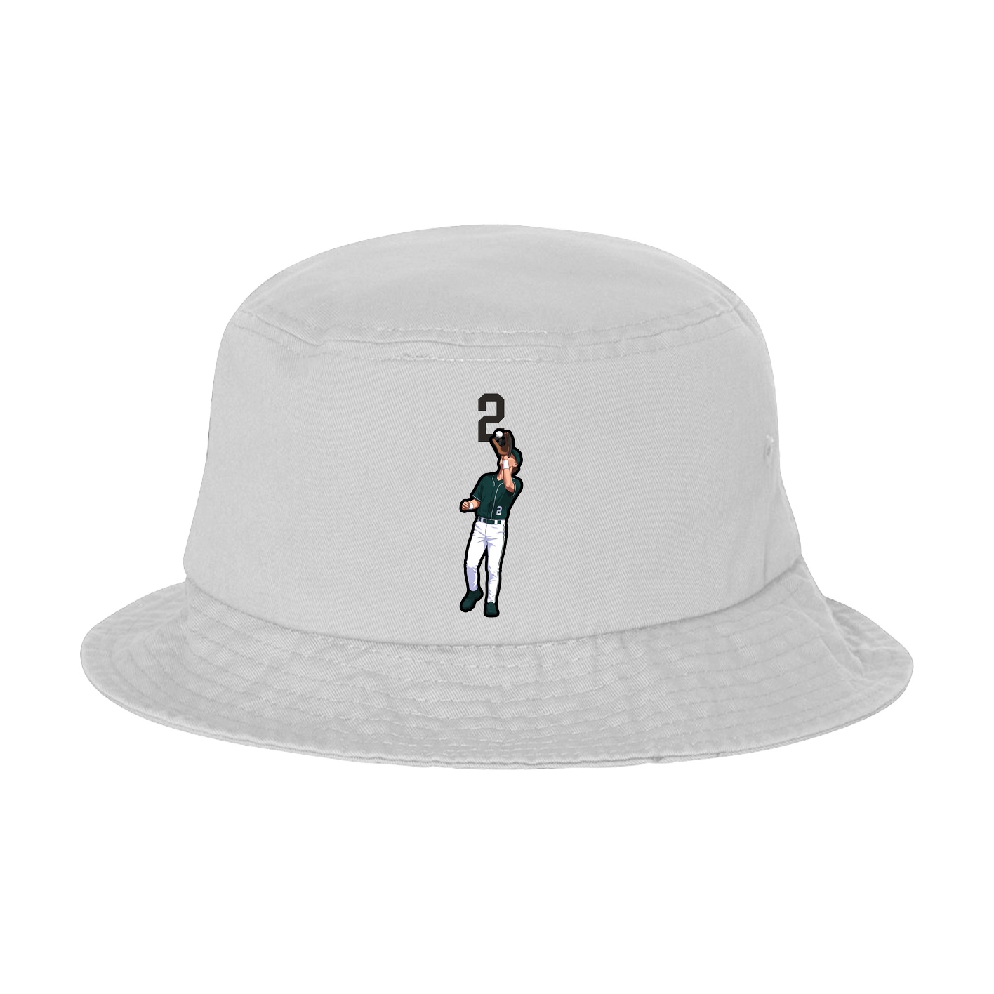 Bucket Cap — Number Top in White