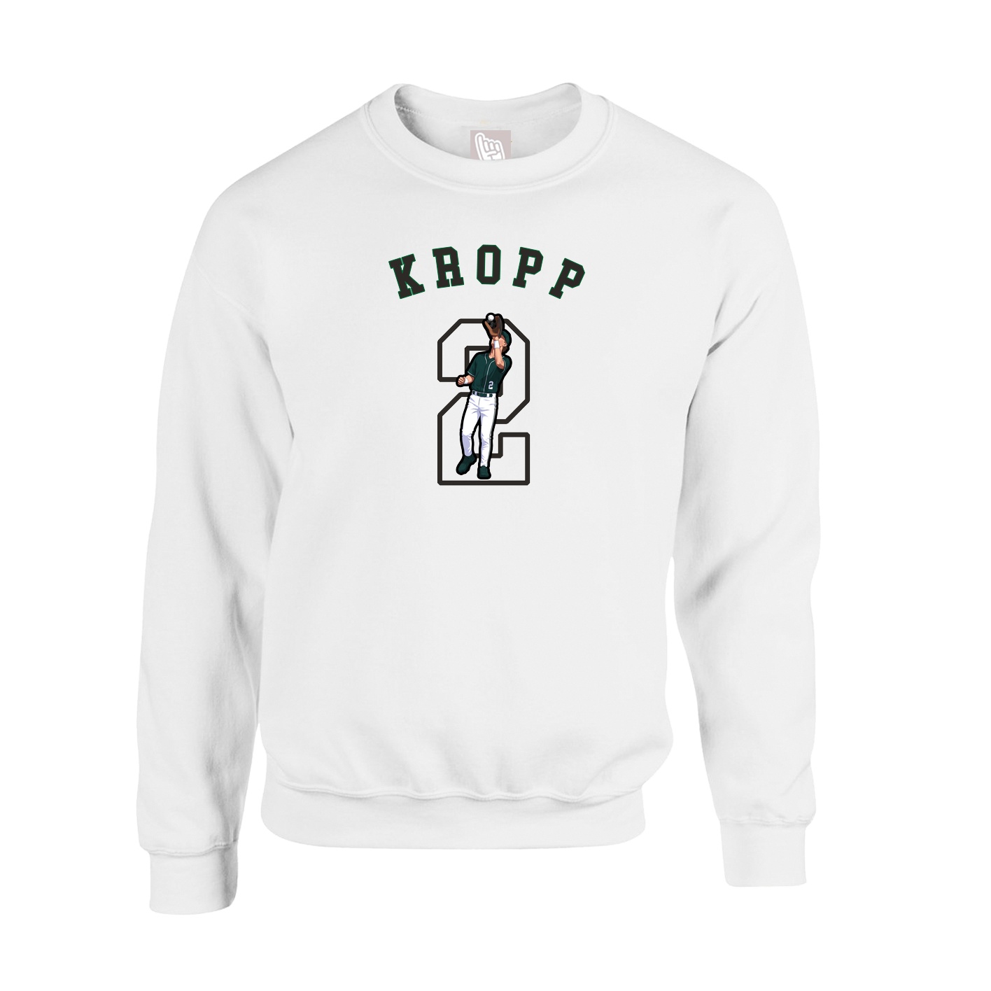 Fleece Crew — Shirsey Arch in White