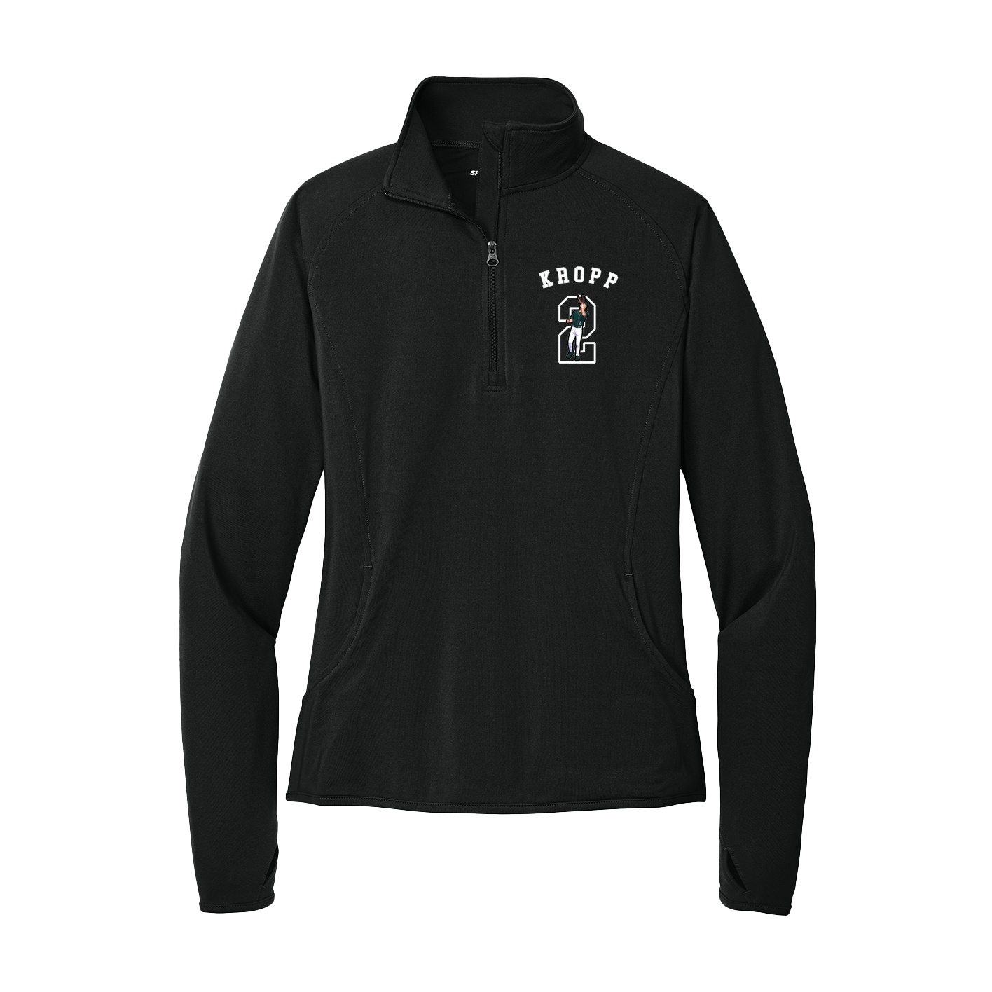 Women's Q-Zip Pullover — Shirsey Arch in Black