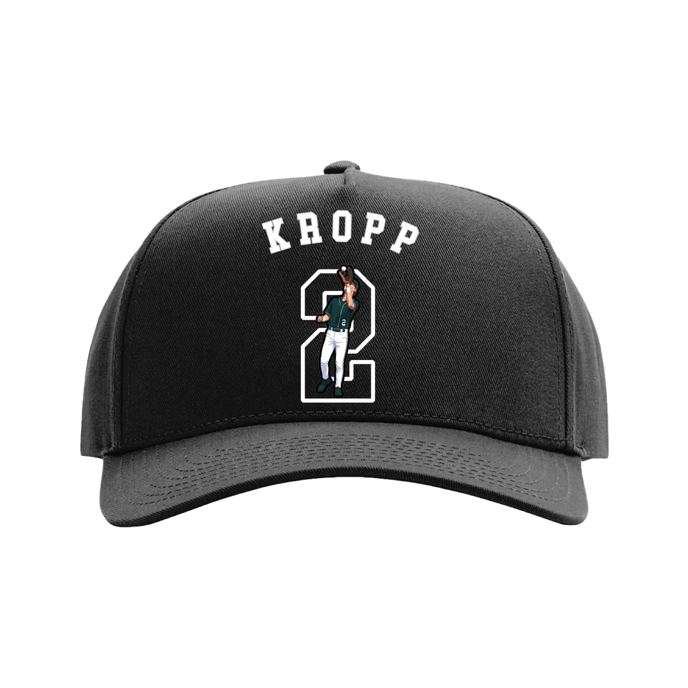 Full Fabric Five-Panel Champ Cap — Shirsey Arch in Black