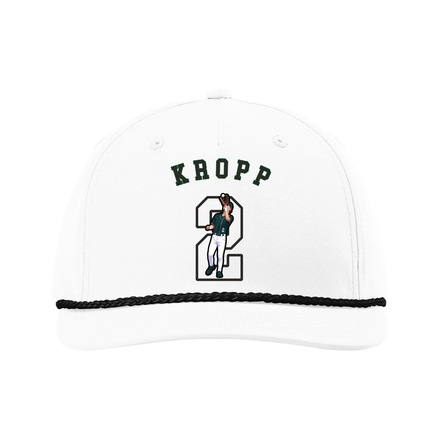 Five-Panel Classic Rope Cap — Shirsey Arch in White