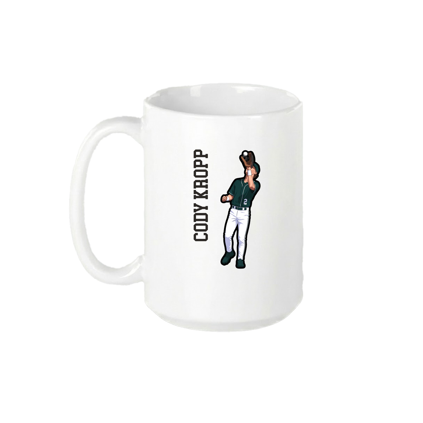15oz Coffee Mug — Name Vertical in White