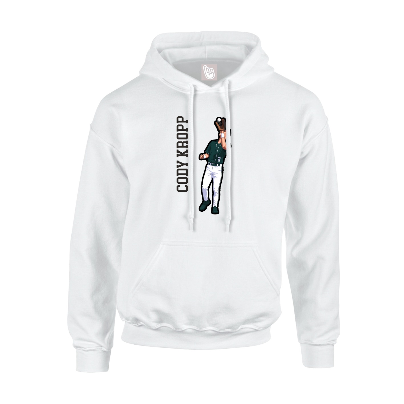 Hoodie — Name Vertical in White