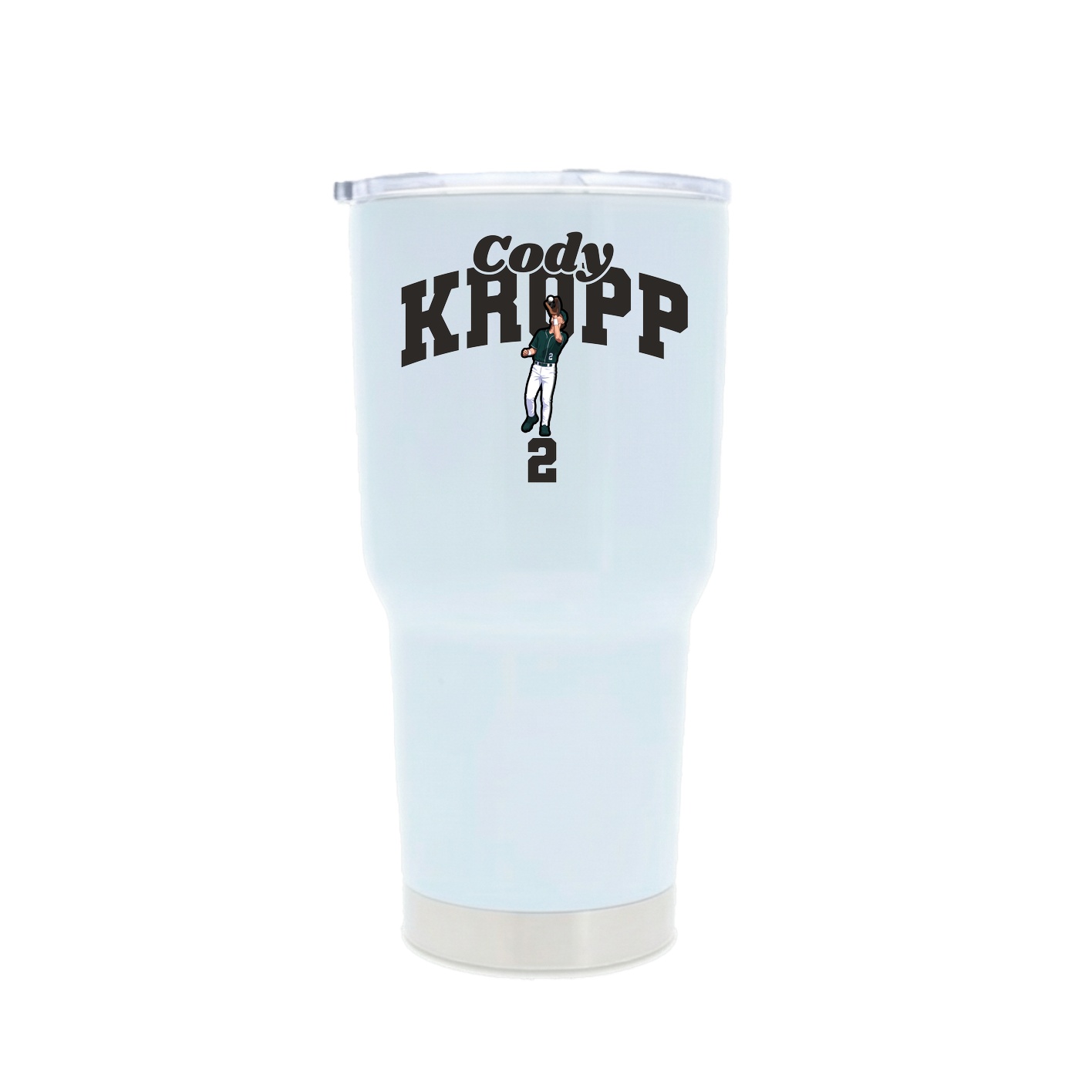 30oz Stainless Steel Tumbler — Signature Arch in White
