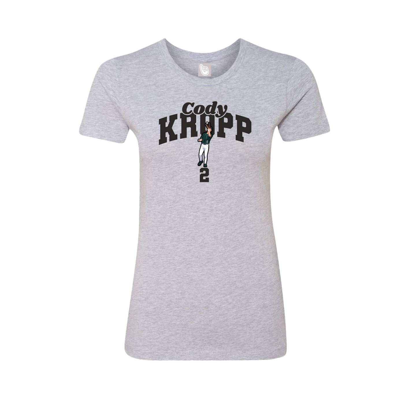 Fitted Women's Tee — Signature Arch in Grey