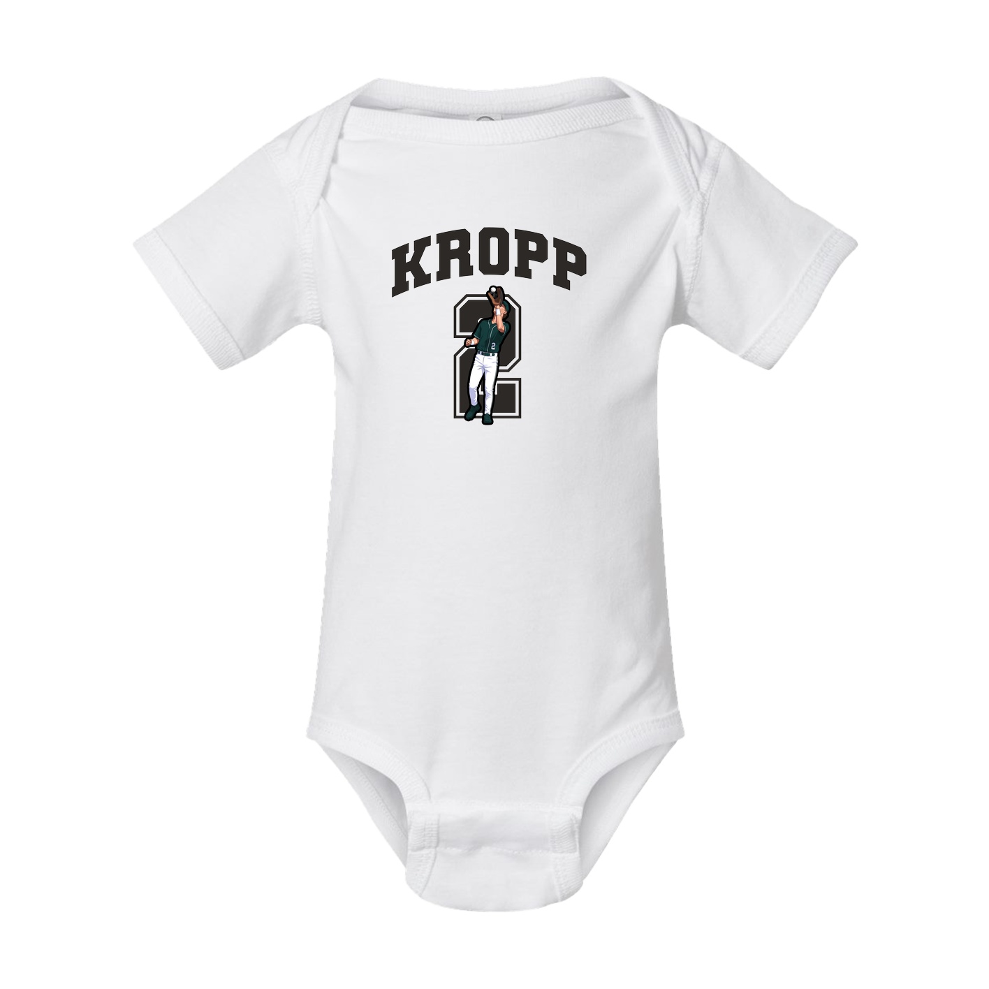 Baby Onesie — Number in White
