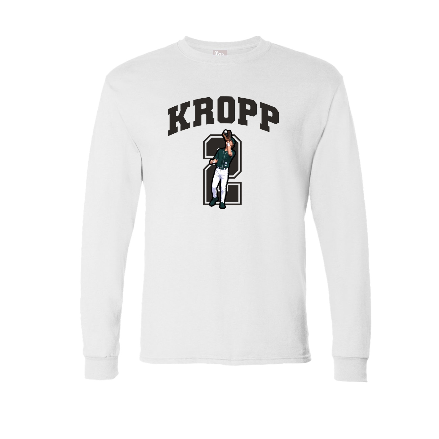 Long Sleeve Tee — Number in White