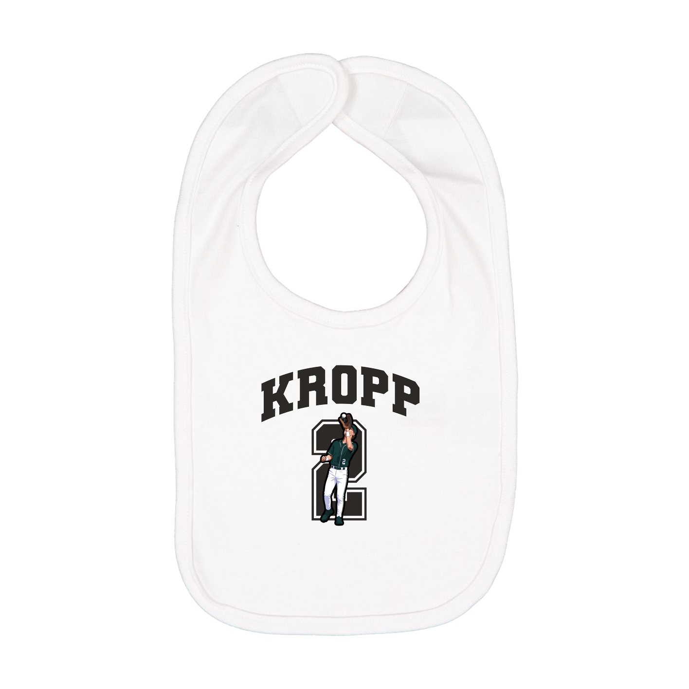 Infant Bib — Number in White
