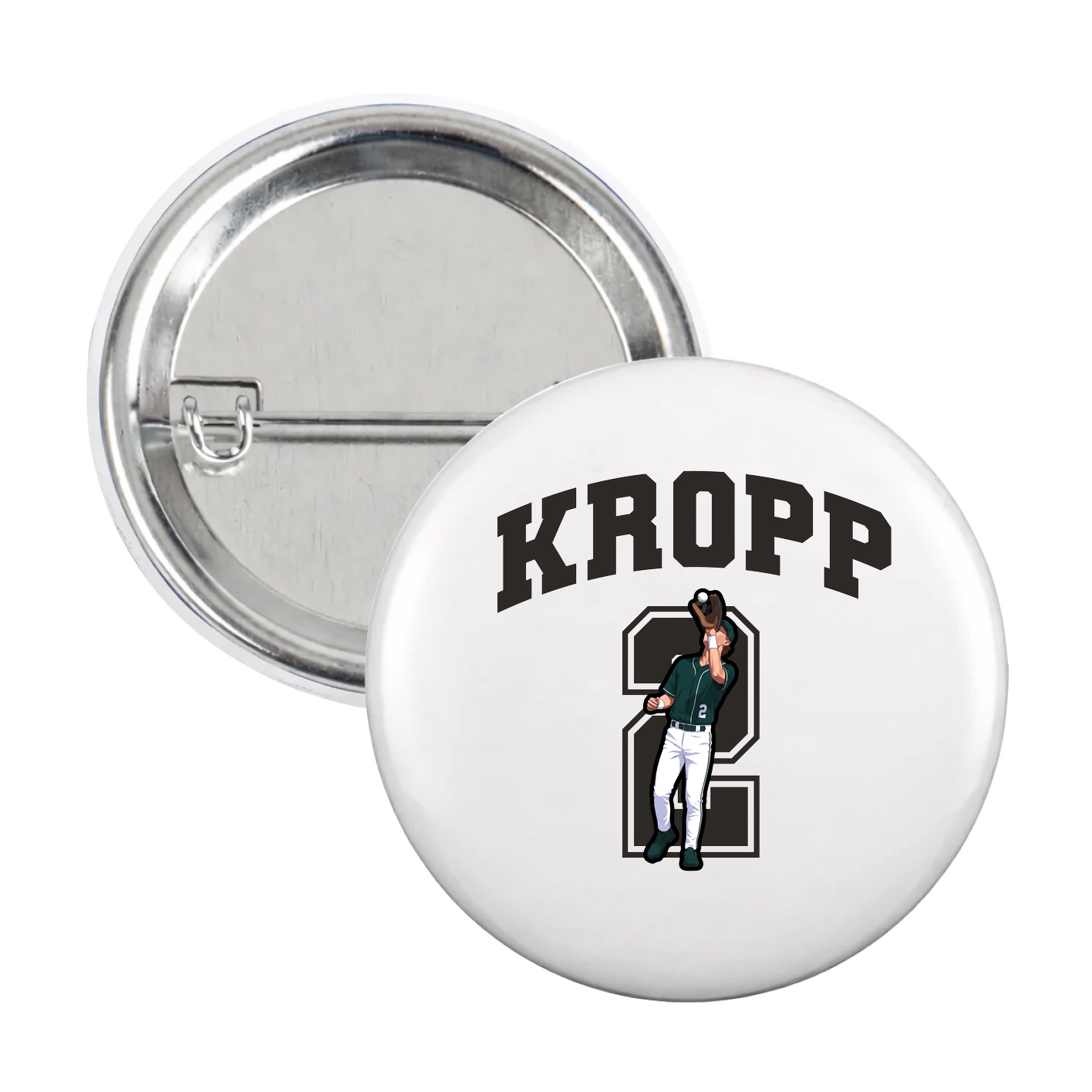 Game Day Button — Number in White