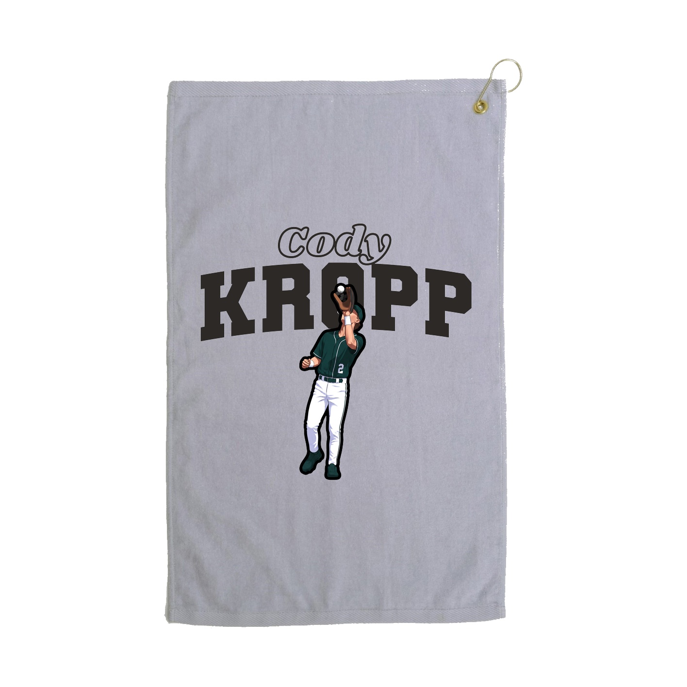 Golf Towel — Name Arch in Grey