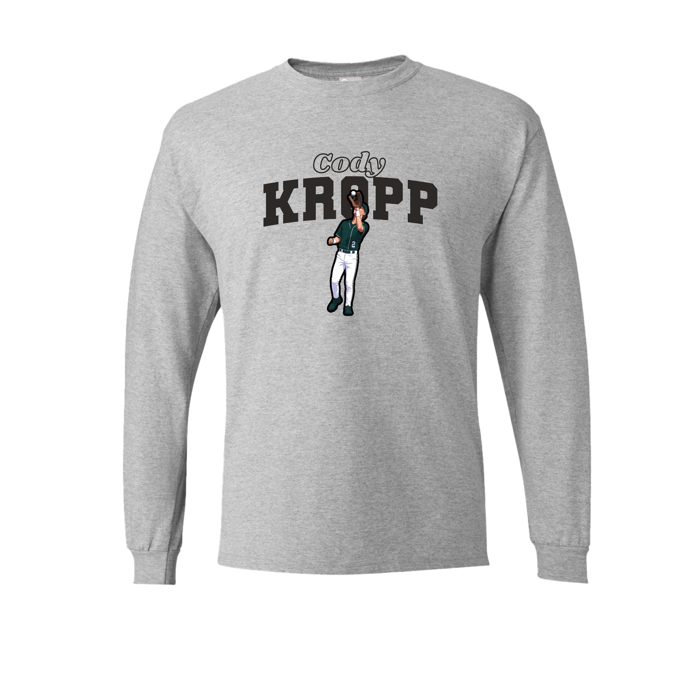 Long Sleeve Tee — Name Arch in Grey