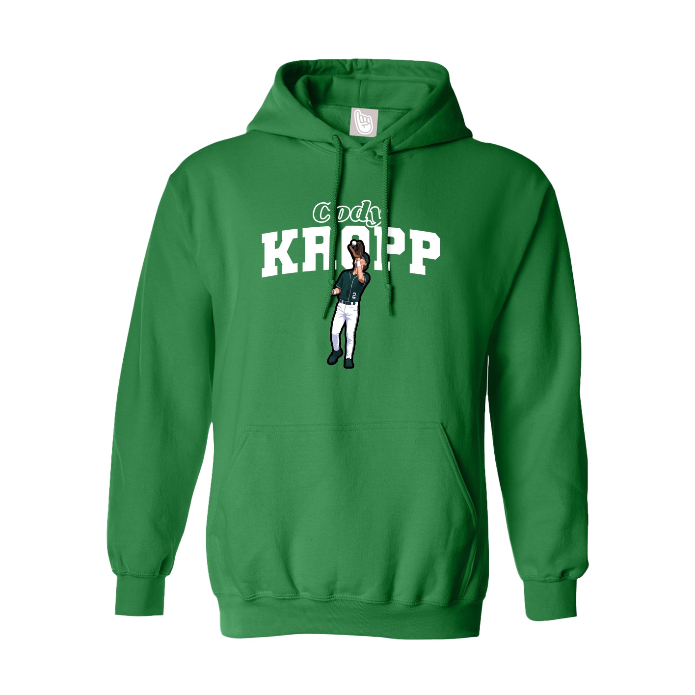 Hoodie — Name Arch in Green