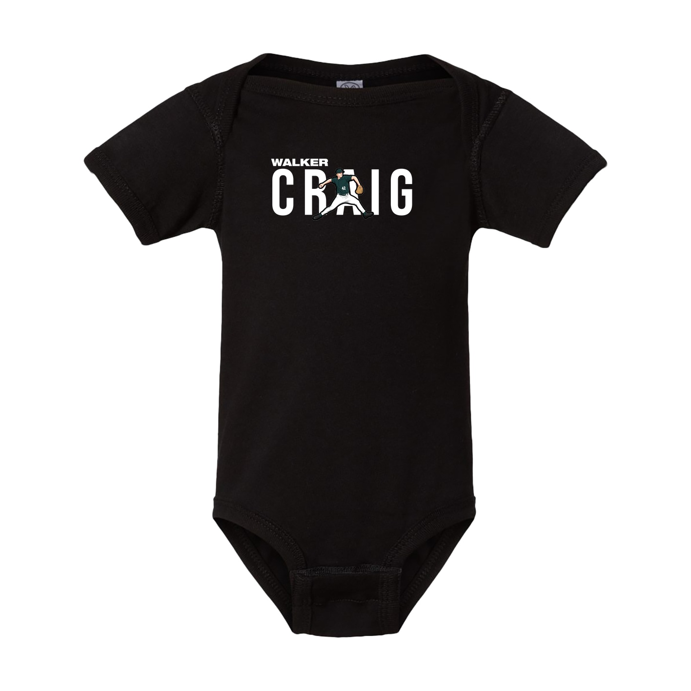 Baby Onesie — Player Name in Black