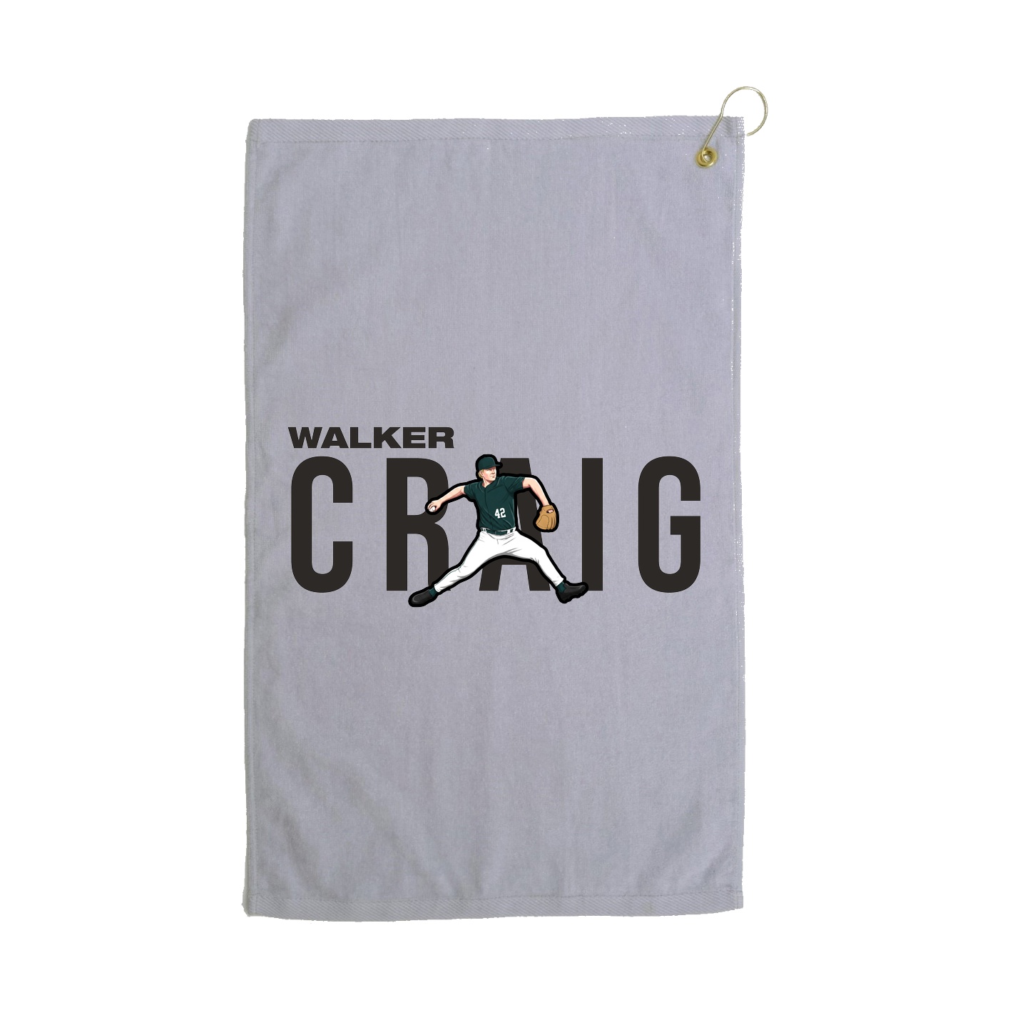 Golf Towel — Player Name in Grey