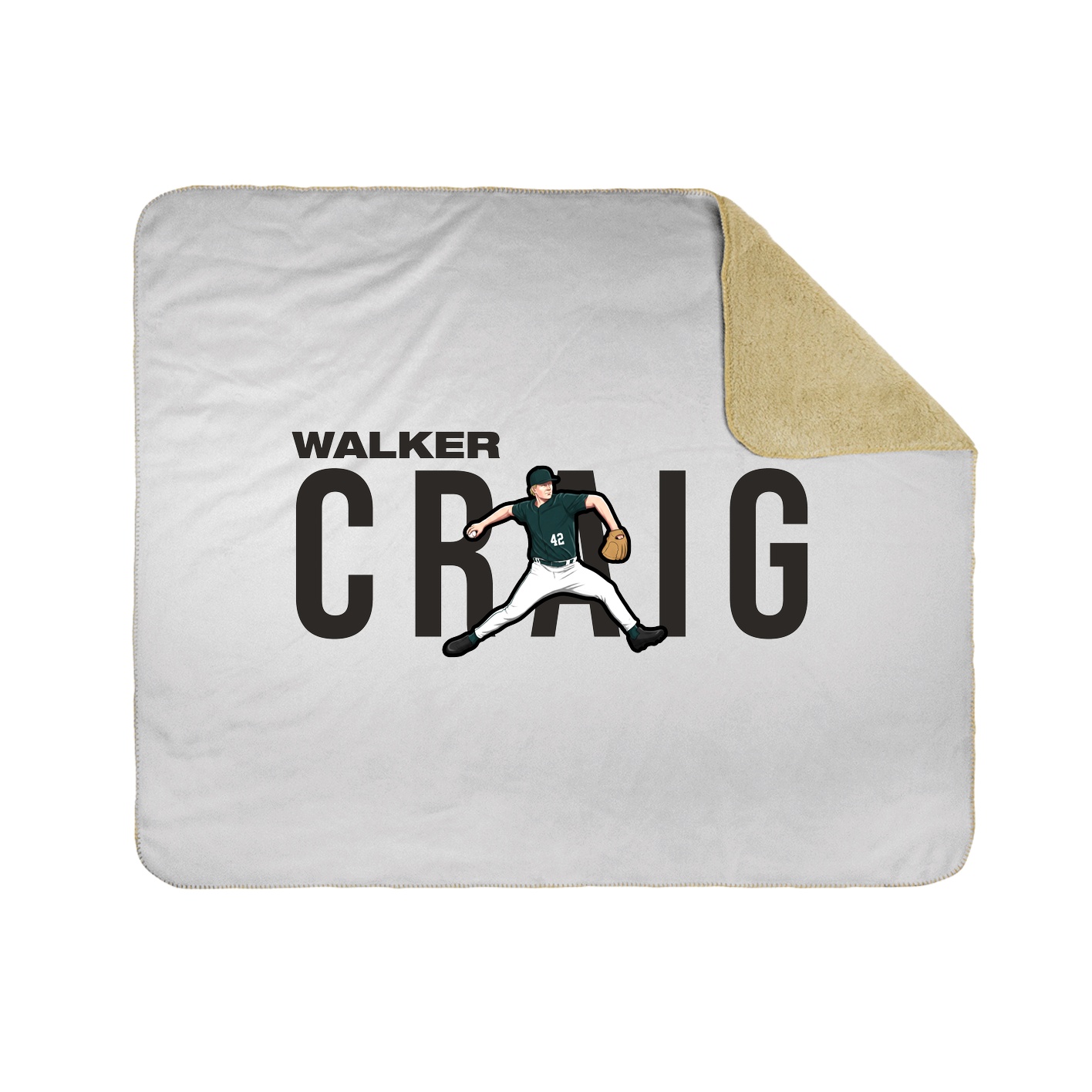 Throw Blanket — Player Name in White