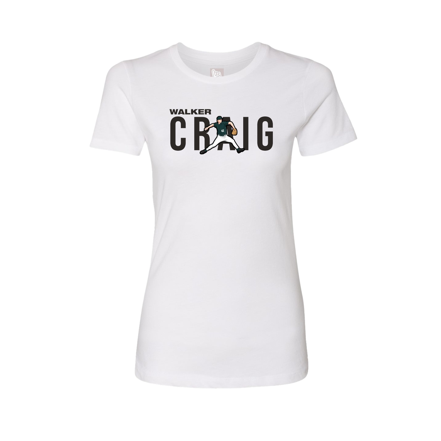 Fitted Women's Tee — Player Name in White