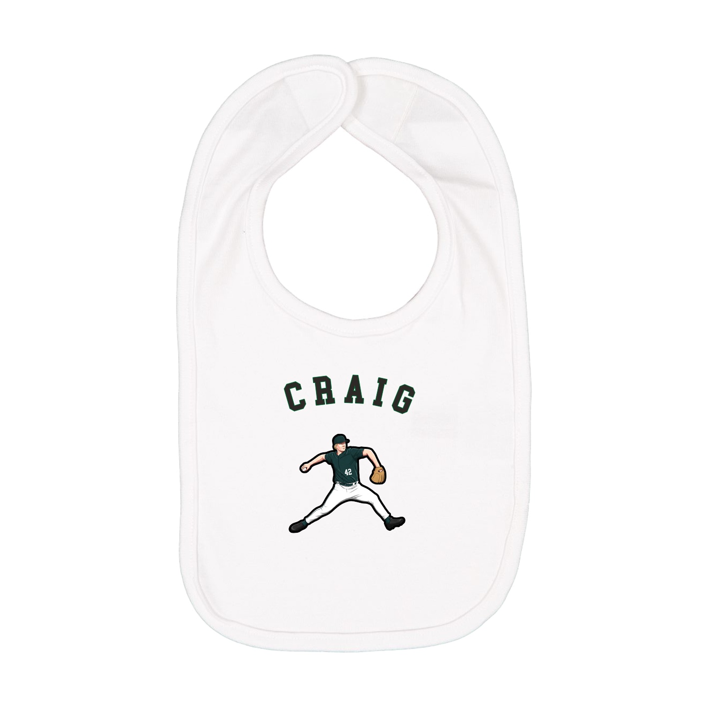 Infant Bib — Shirsey Arch in White