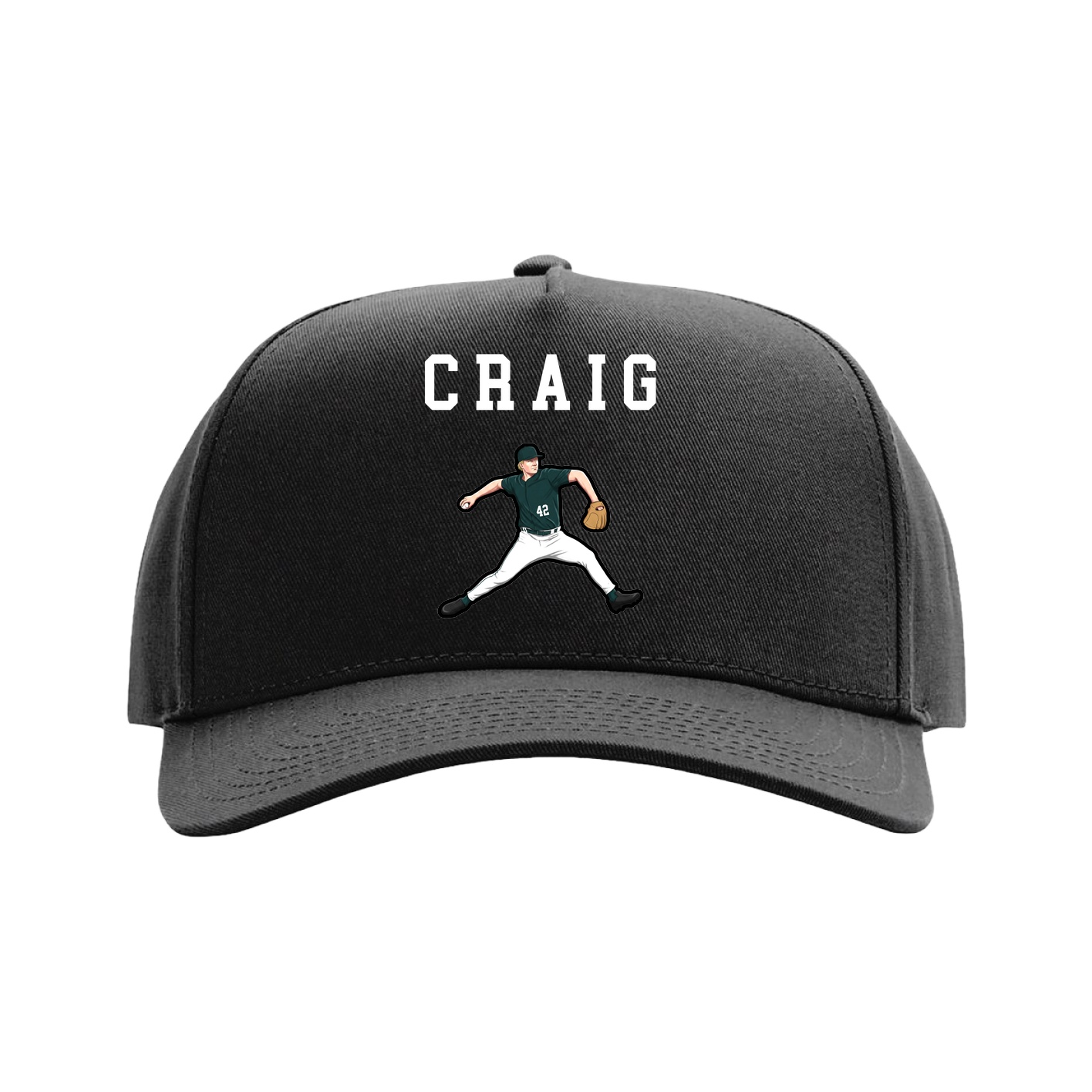 Full Fabric Five-Panel Champ Cap — Shirsey in Black