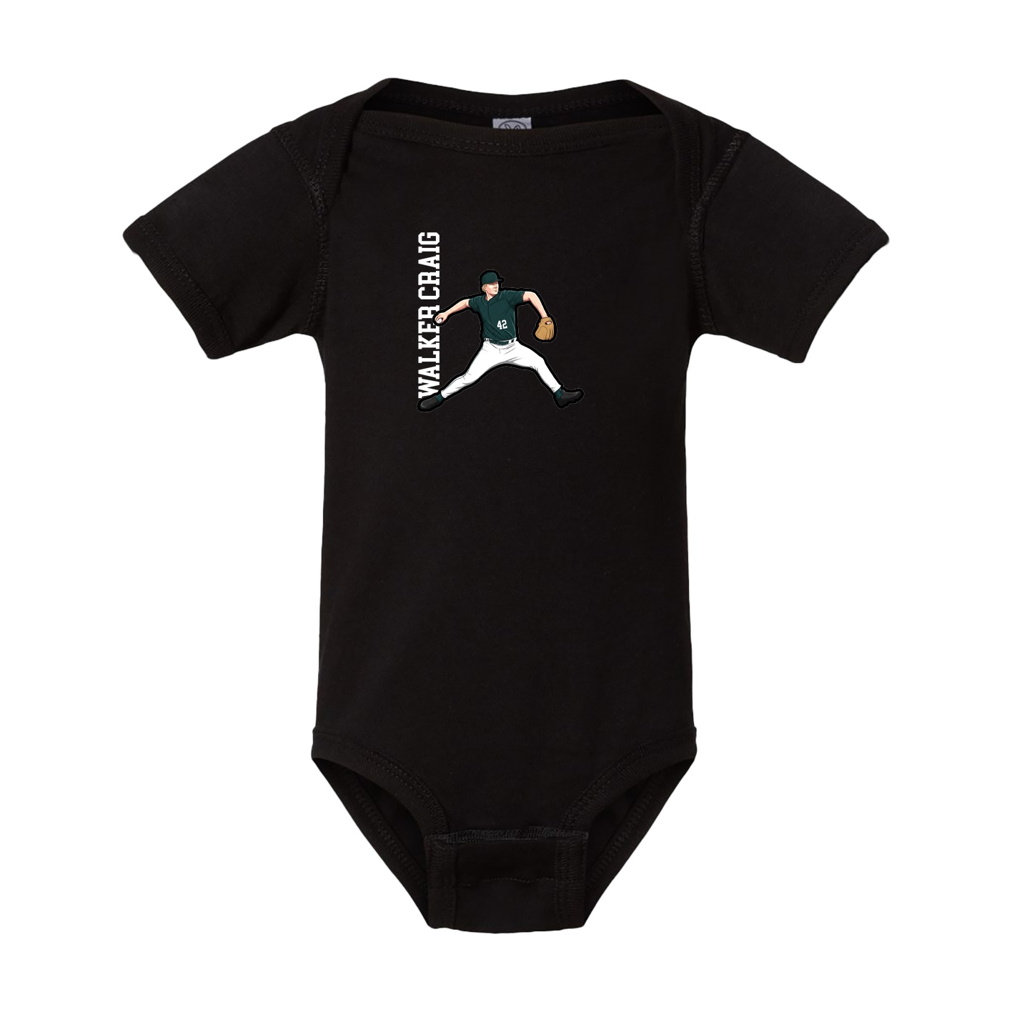 Baby Onesie — Name Vertical in Black