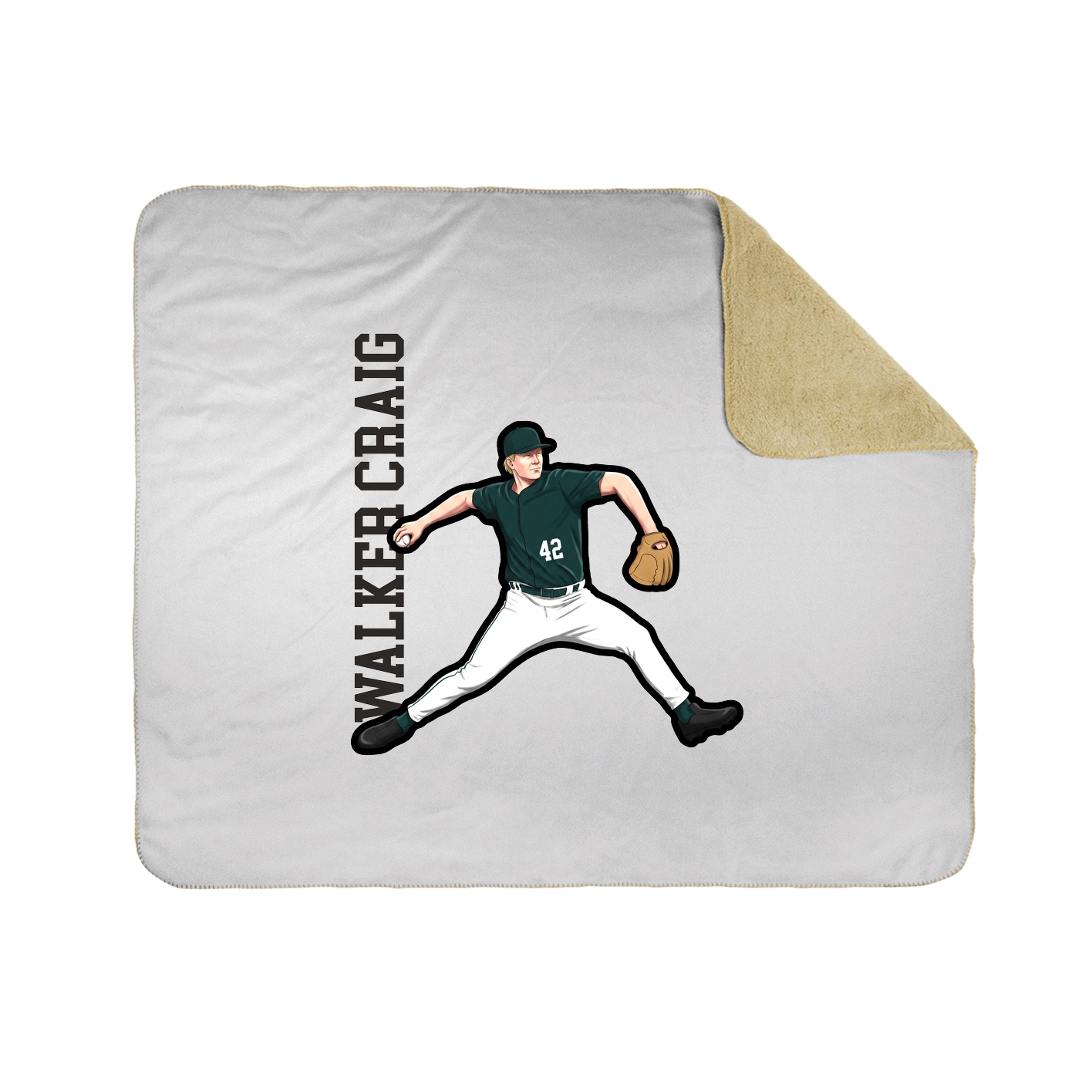 Throw Blanket — Name Vertical in White