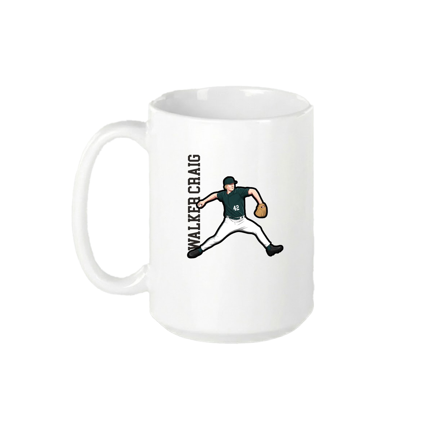 15oz Coffee Mug — Name Vertical in White