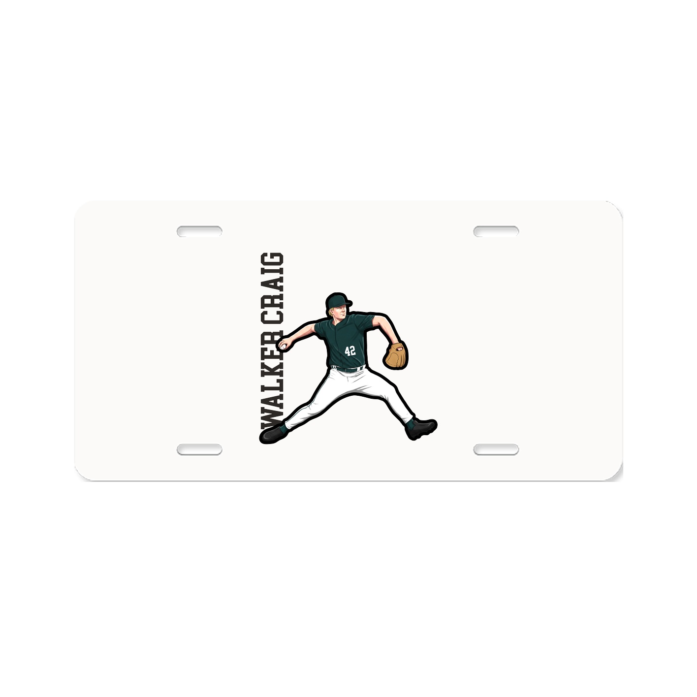 License Plate — Name Vertical in Classic