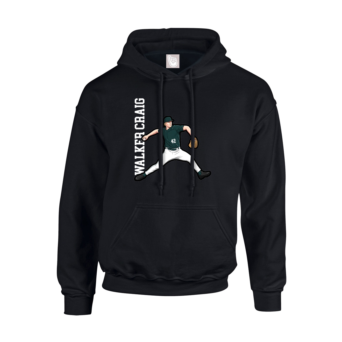 Hoodie — Name Vertical in Black