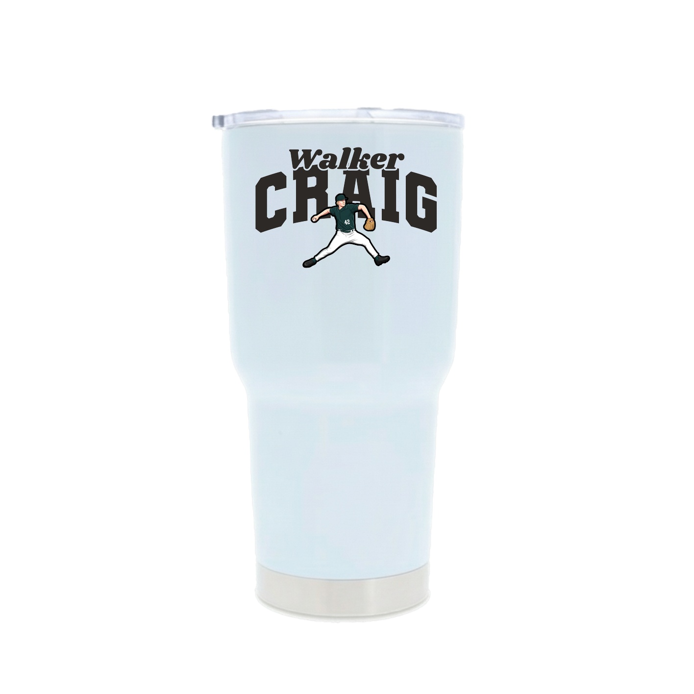 30oz Stainless Steel Tumbler — Signature Arch in White
