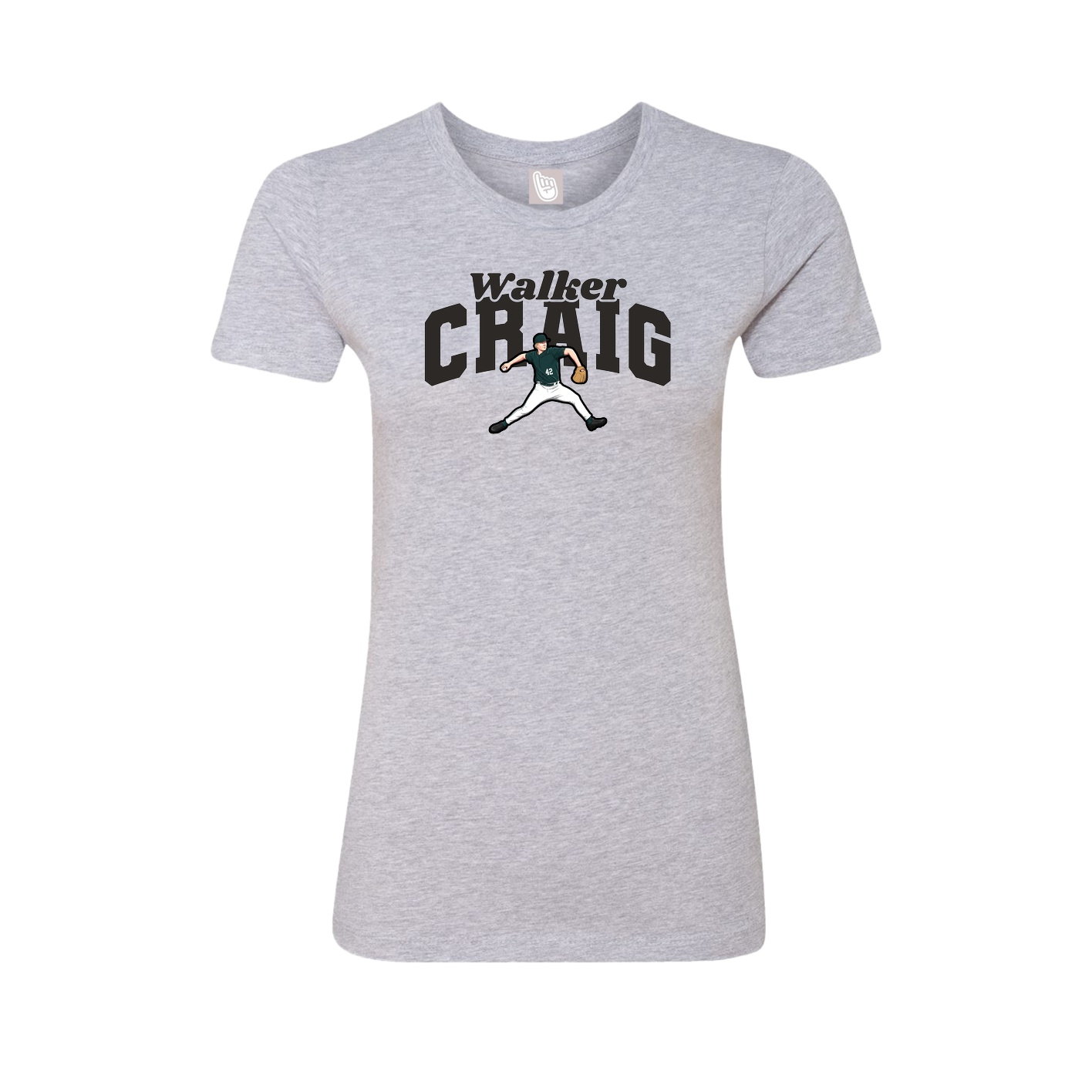 Fitted Women's Tee — Signature Arch in Grey