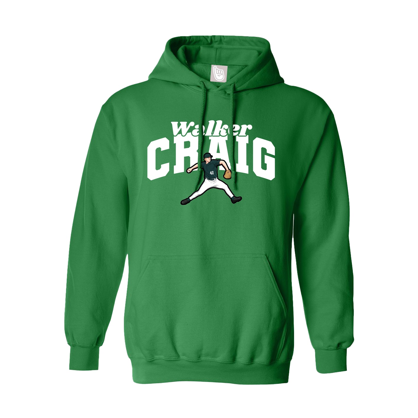 Youth Hoodie — Signature Arch in Green