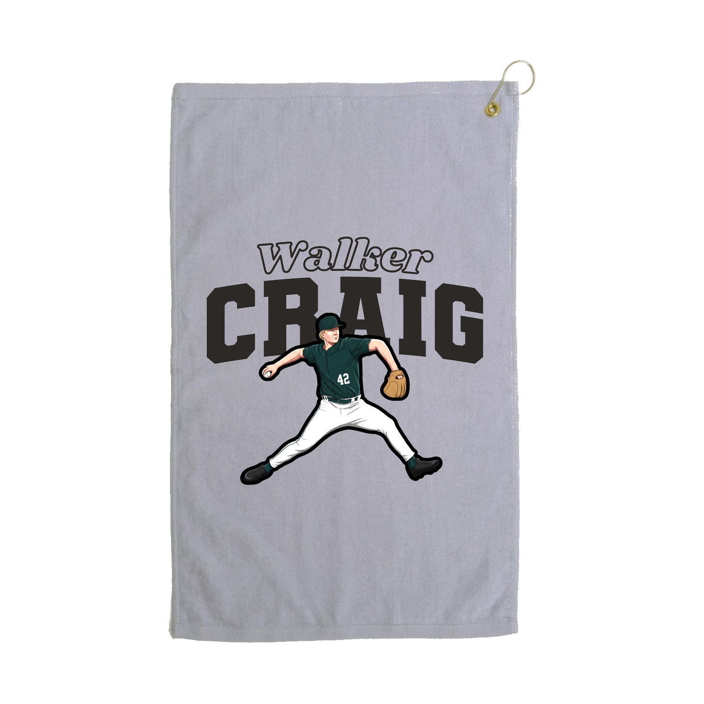 Golf Towel — Name Arch in Grey