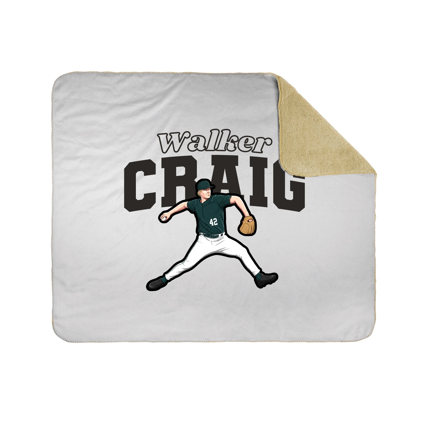 Throw Blanket — Name Arch in White