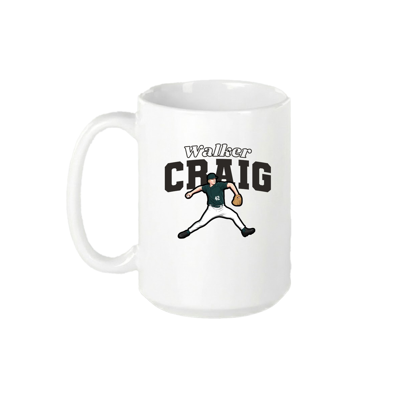 15oz Coffee Mug — Name Arch in White