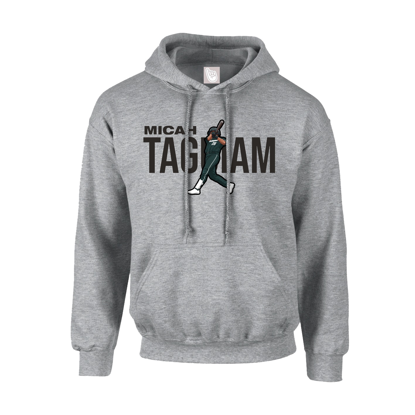 Hoodie — Player Name in Grey