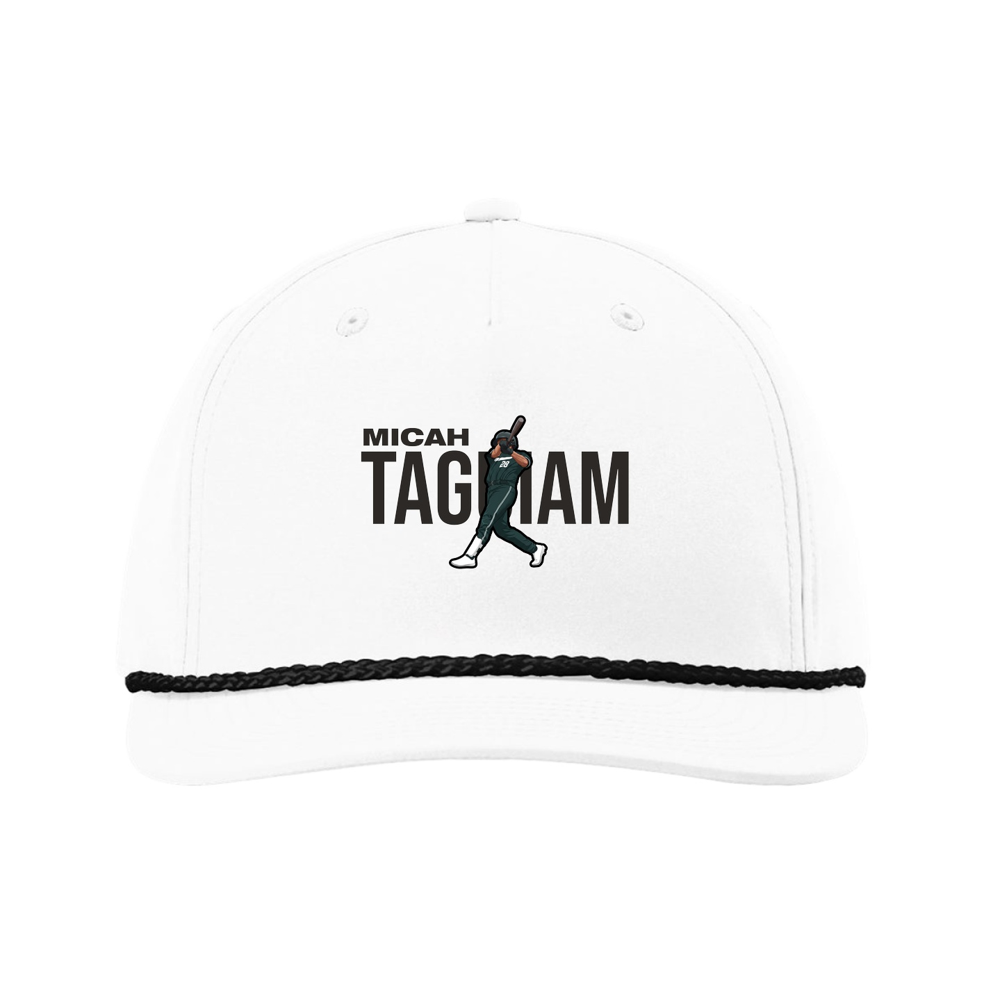 Five-Panel Classic Rope Cap — Player Name in White