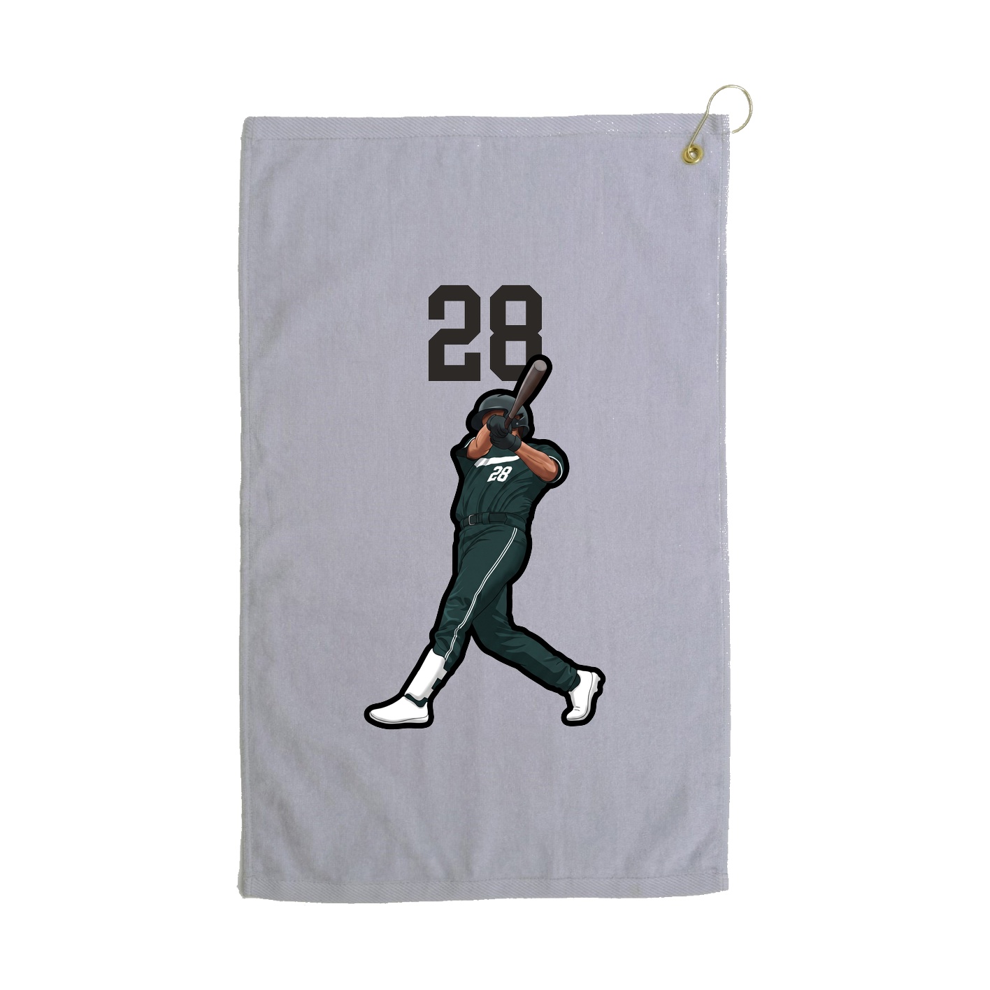 Golf Towel — Number Top in Grey